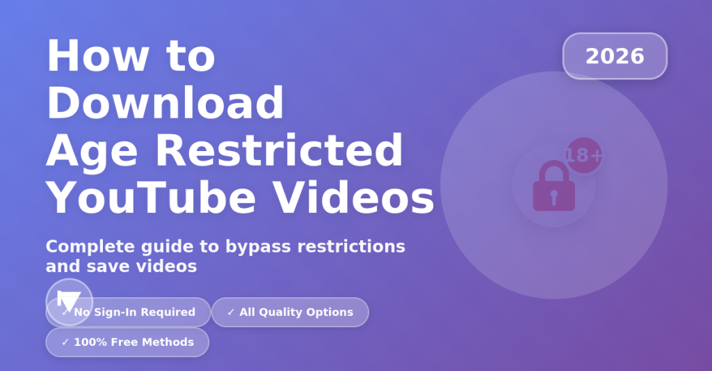 How to Download Age Restricted YouTube Videos in 2026